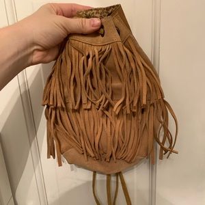 Mini fringe backpack